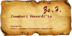 Zsemberi Honoráta névjegykártya